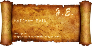Heffner Erik névjegykártya